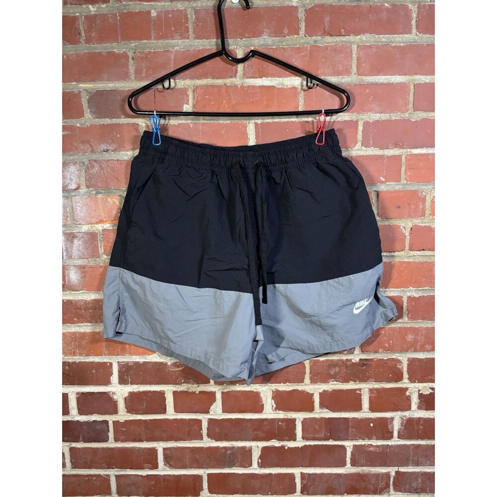 Nike Club Men's Woven Color Block Shorts Outdoors Black/Grey Adult Large